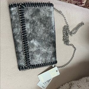 UE Black and Silver Clutch with Chain Strap